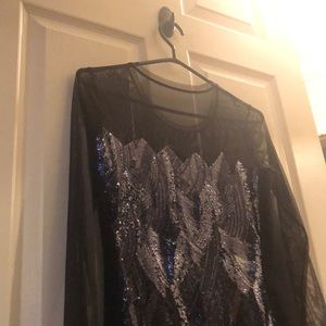 Sequin dress with sheer sleeves size 8